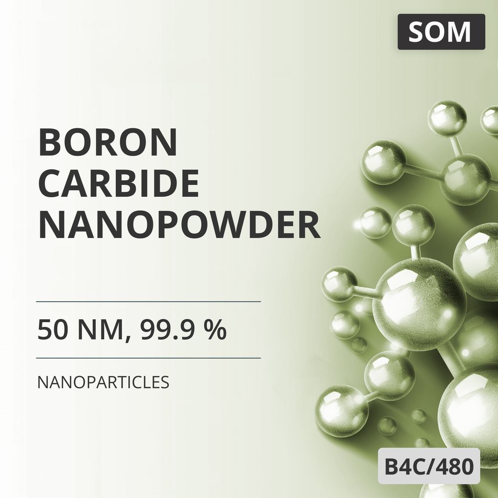 Boron Carbide Nanopowder, 50 nm, 99.9 % (B4C/480)