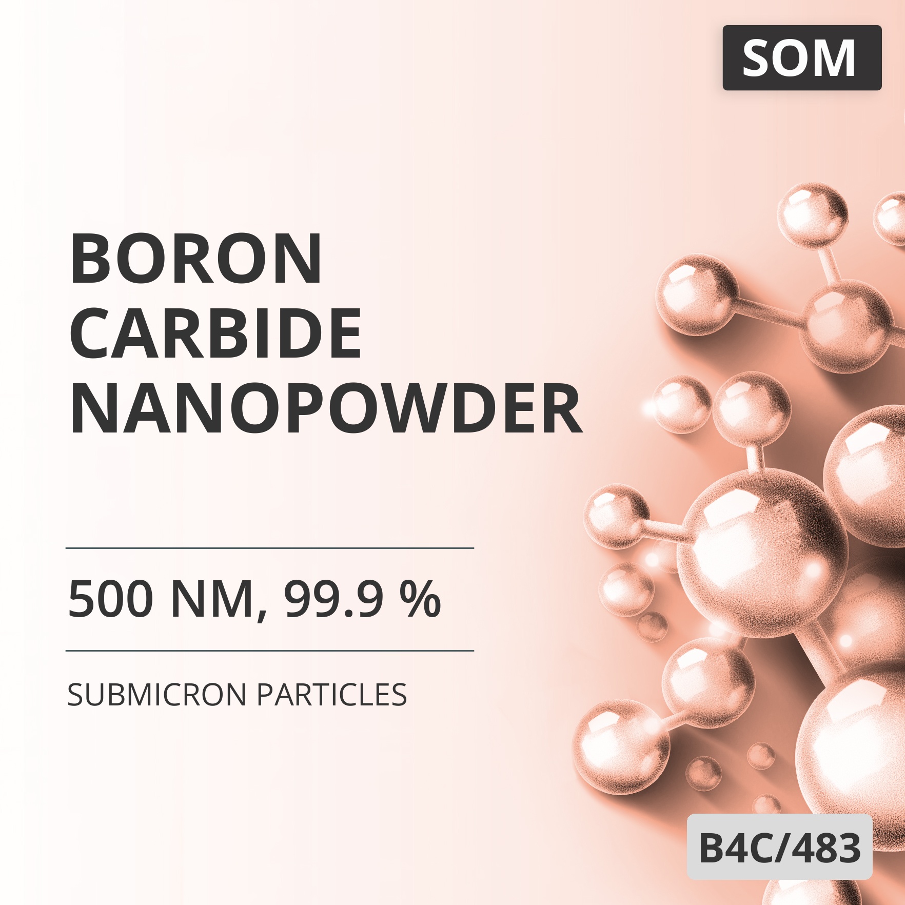 Boron Carbide Nanopowder, 500 nm, 99.9 % (B4C/483)