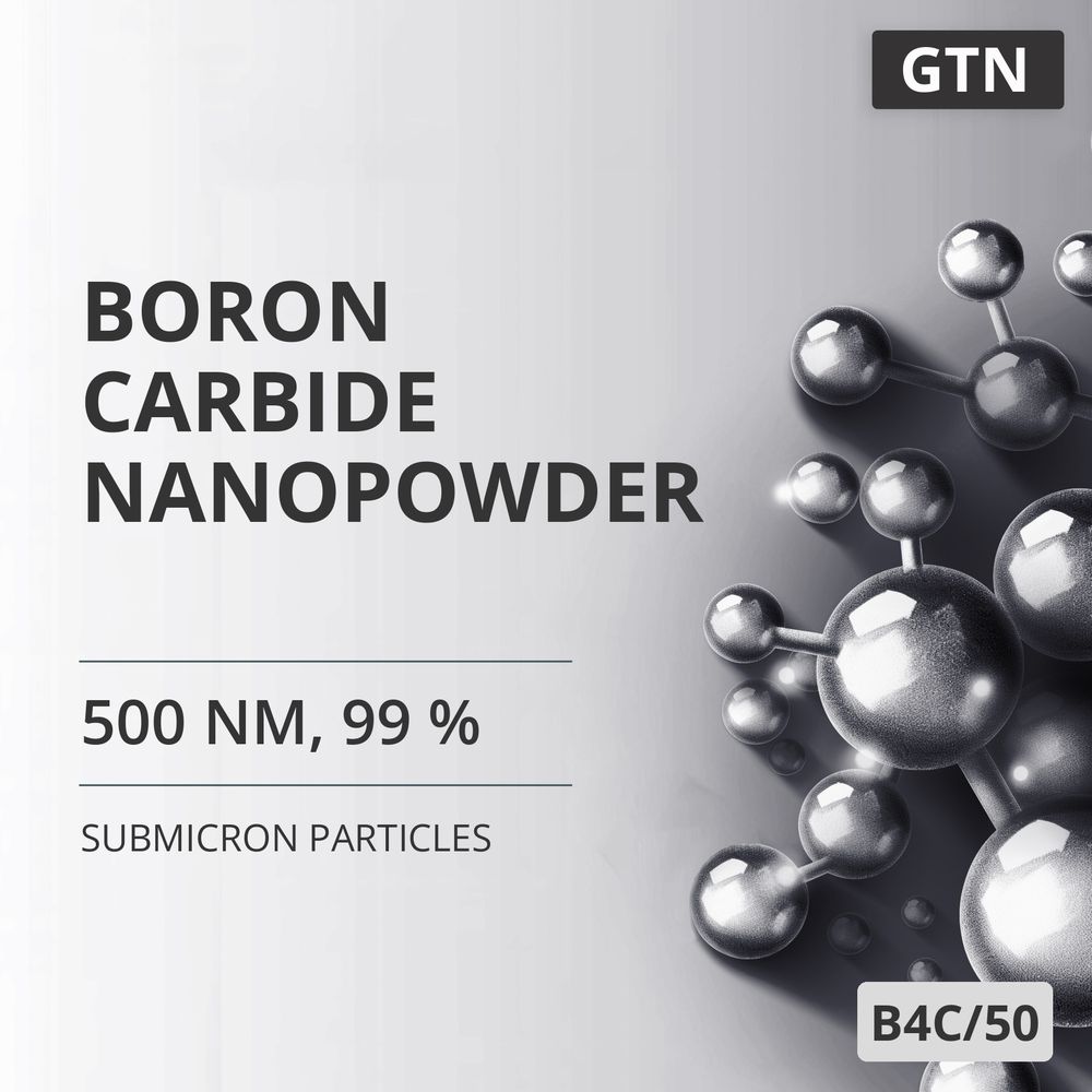 Boron Carbide Nanopowder, 500 nm, 99 % (B4C/50)