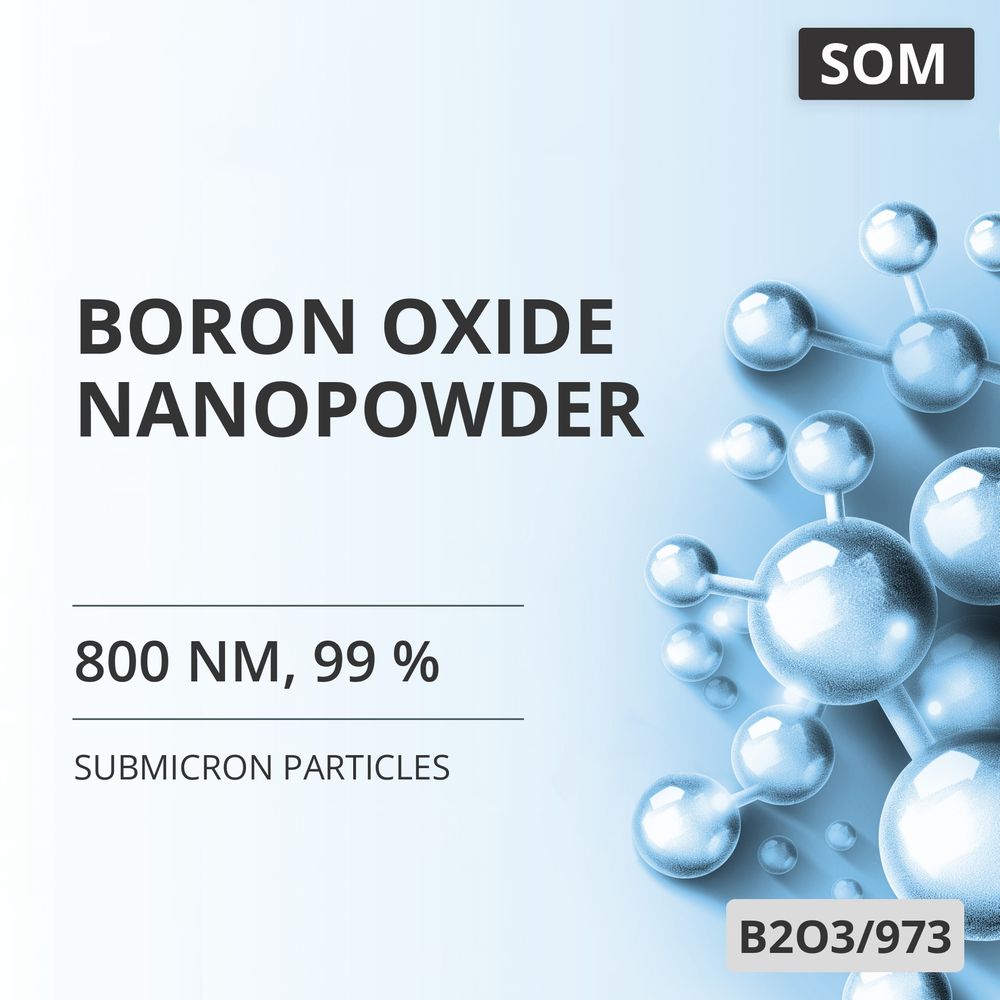 Boron Oxide Nanopowder, 800 nm, 99 % (B2O3/973)