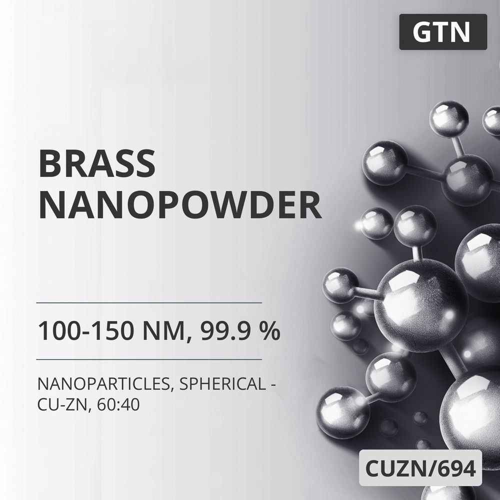 Brass Nanopowder, 100-150 nm, 99.9 %, Spherical - Cu-Zn, 60:40 (CUZN/694)
