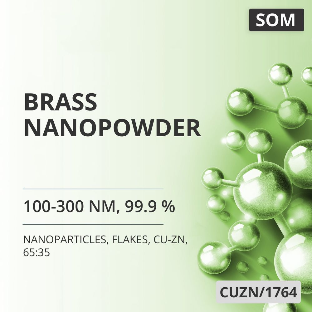 Brass Nanopowder, 100-300 nm, 99.9 %, Flakes, Cu-Zn, 65:35 (CUZN/1764)