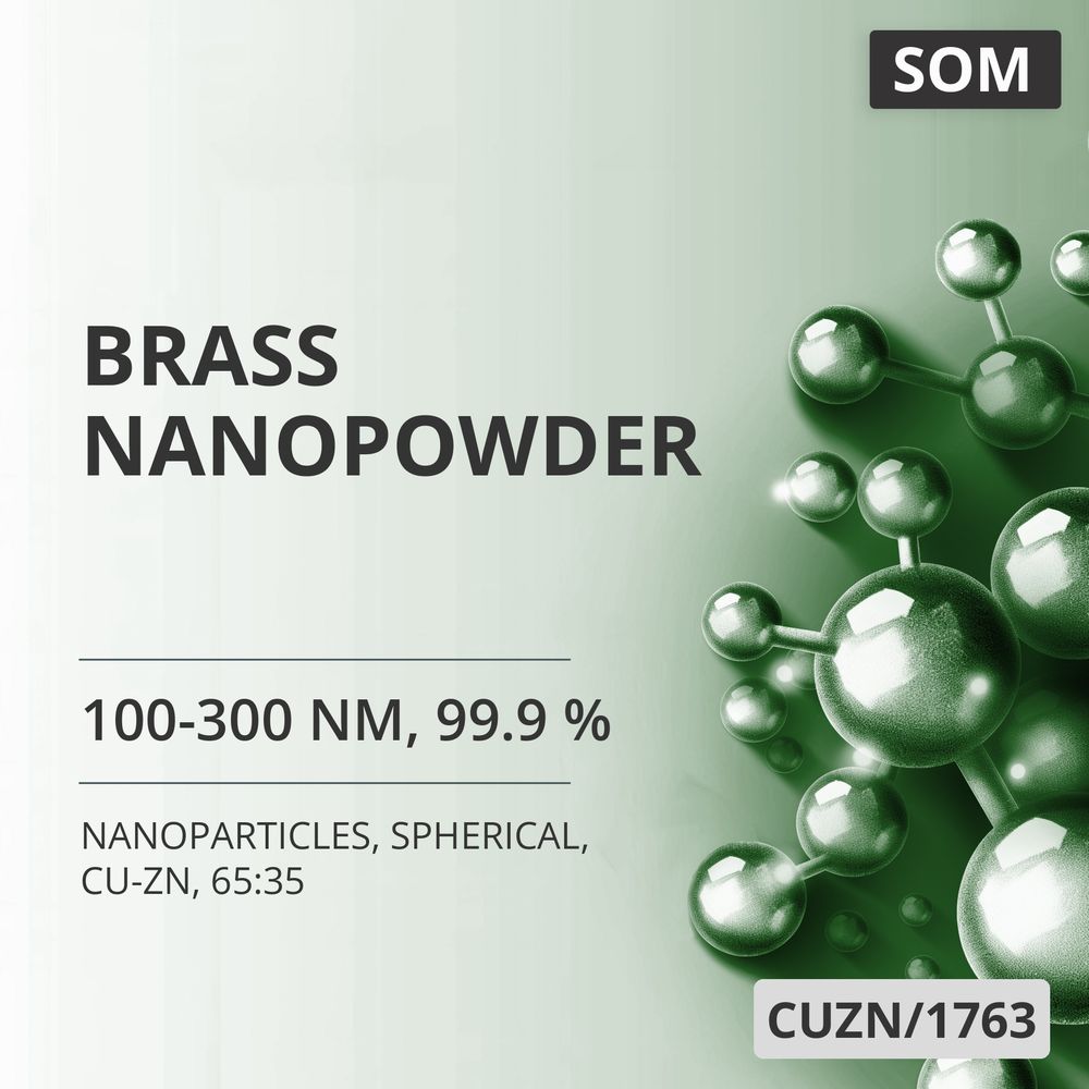 Brass Nanopowder, 100-300 nm, 99.9 %, Spherical, Cu-Zn, 65:35 (CUZN/1763)