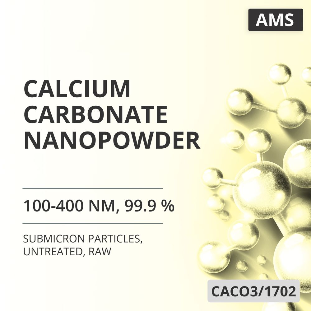 Calcium Carbonate Nanopowder, 100-400 nm, 99.9 %, Untreated, Raw (CACO3/1702)
