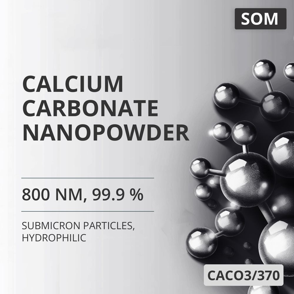 Calcium Carbonate Nanopowder, 800 nm, 99.9 %, Hydrophilic (CACO3/370)