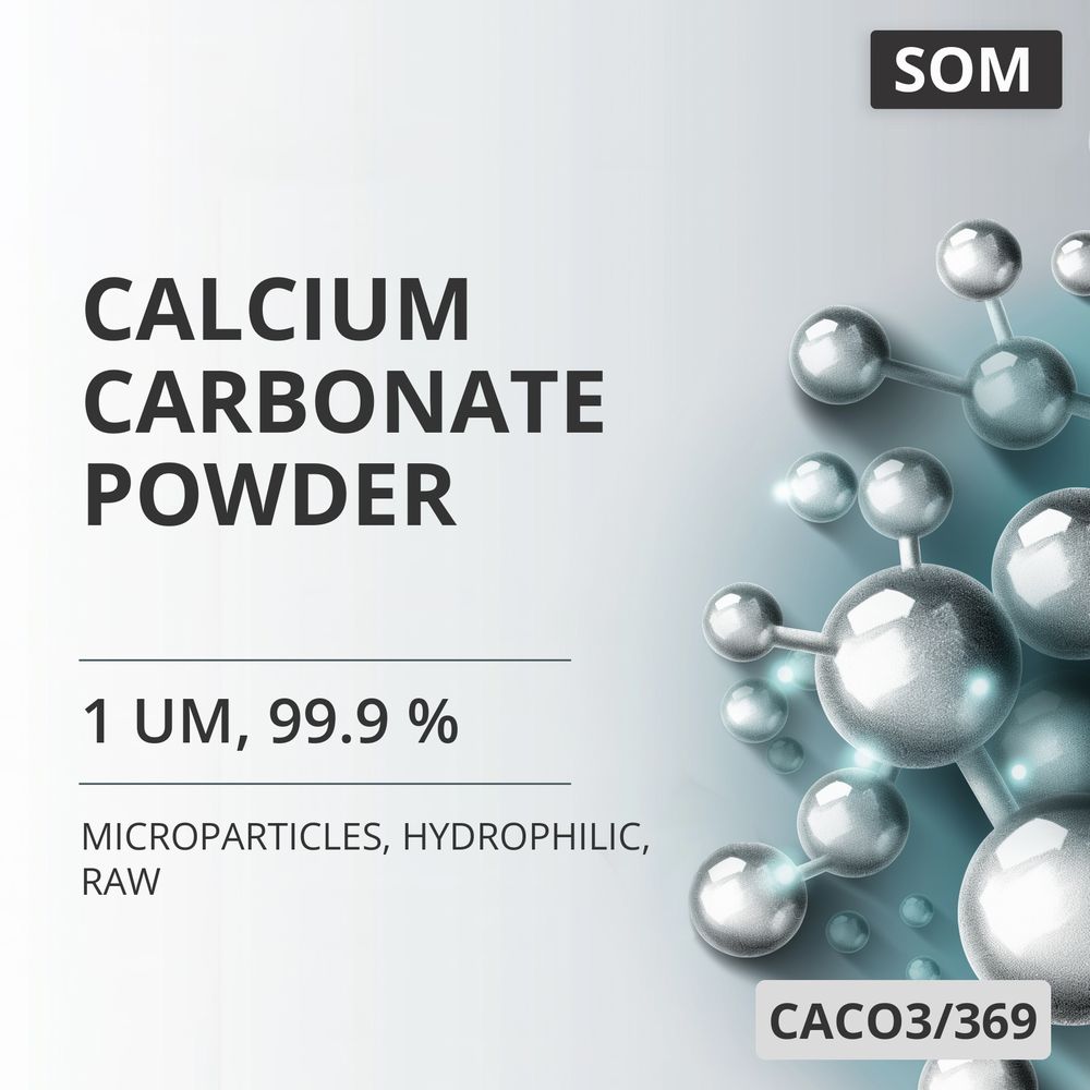Calcium Carbonate Powder, 1 um, 99.9 %, Hydrophilic, Raw (CACO3/369)