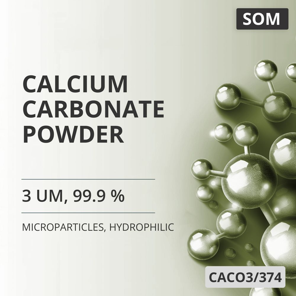 Calcium Carbonate Powder, 3 um, 99.9 %, Hydrophilic (CACO3/374)