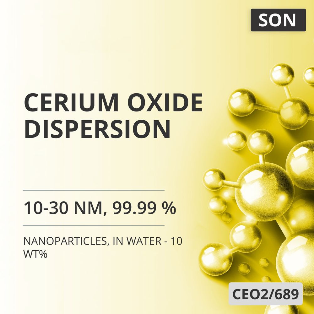 Cerium Oxide Dispersion, 10-30 nm, 99.99 %, in Water - 10 wt% (CEO2/689)