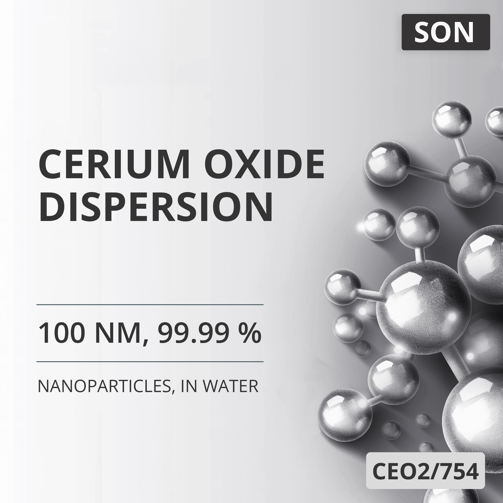 Cerium Oxide Dispersion, 100 nm, 99.99 %, in Water (CEO2/754)