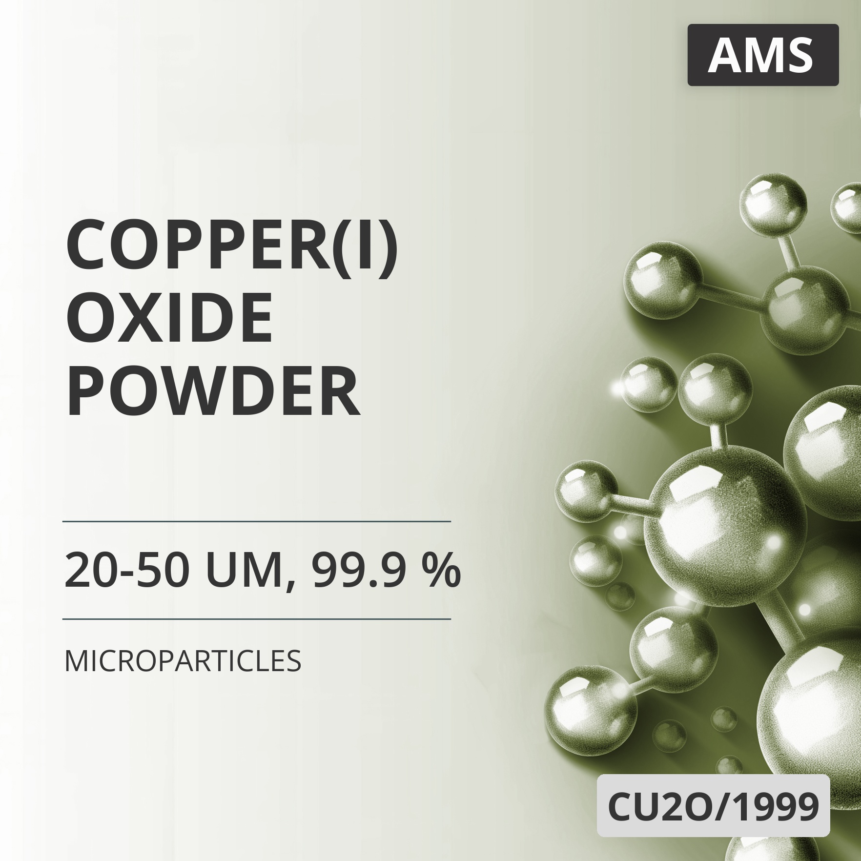 Copper(I) Oxide Powder, 20-50 um, 99.9 % (CU2O/1999)
