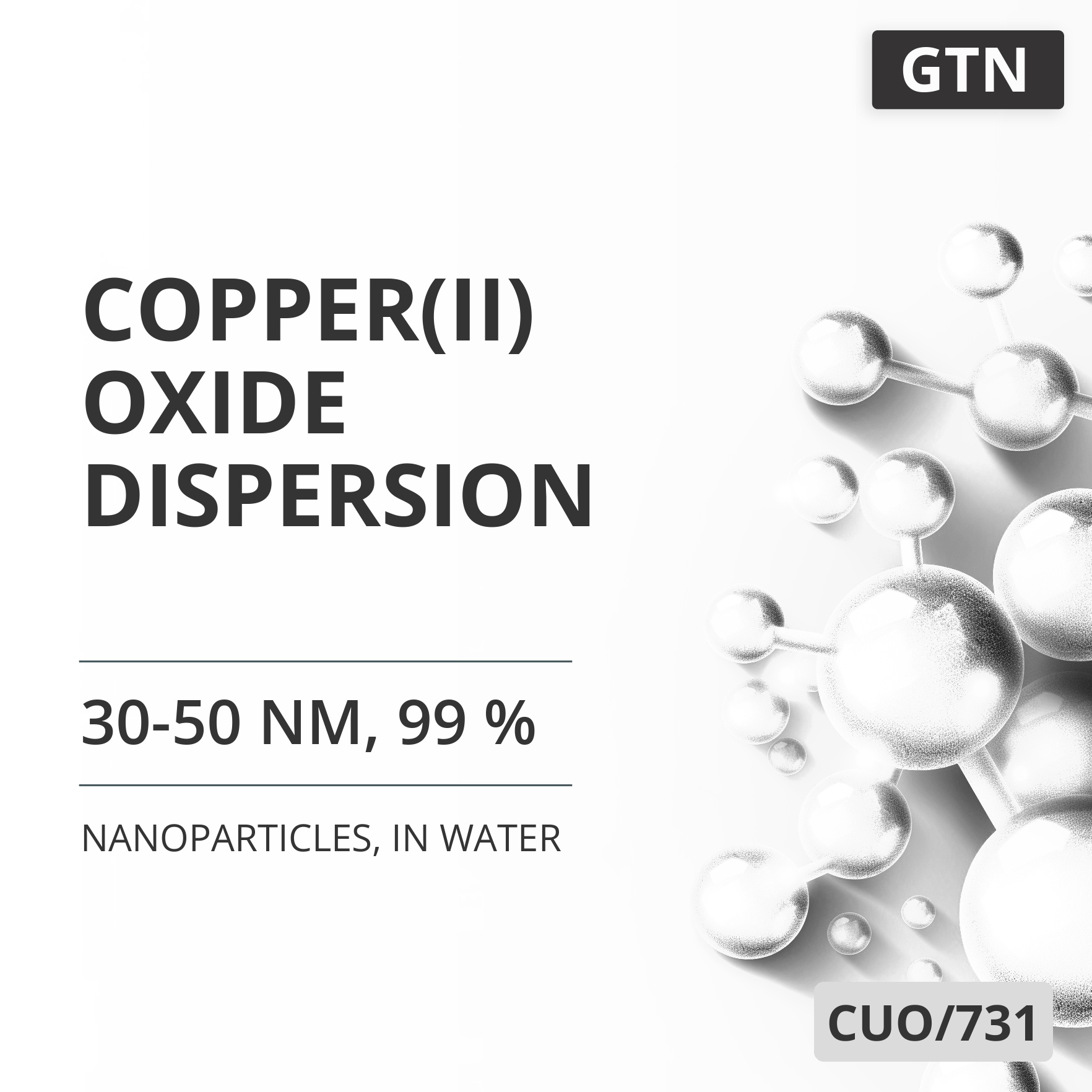 Copper(II) Oxide Dispersion, 30-50 nm, 99 %, in Water (CUO/731)