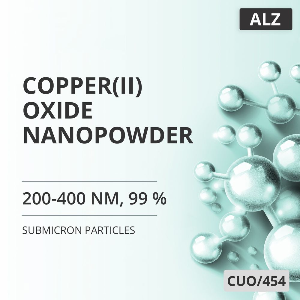 Copper(II) Oxide Nanopowder, 200-400 nm, 99 % (CUO/454)