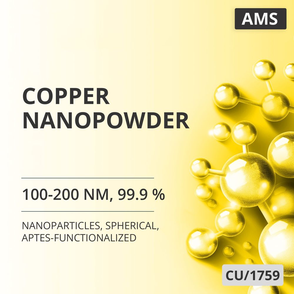 Copper Nanopowder, 100-200 nm, 99.9 %, Spherical, APTES-Functionalized (CU/1759)