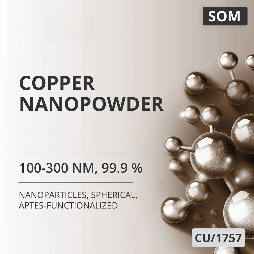 Copper Nanopowder, 100-300 nm, 99.9 %, Spherical, APTES-Functionalized (CU/1757)