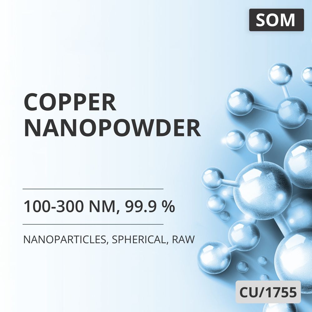 Copper Nanopowder, 100-300 nm, 99.9 %, Spherical, Raw (CU/1755)