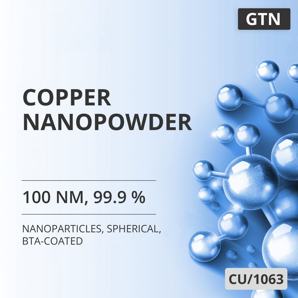 Copper Nanopowder, 100 nm, 99.9 %, Spherical, BTA-Coated (CU/1063)