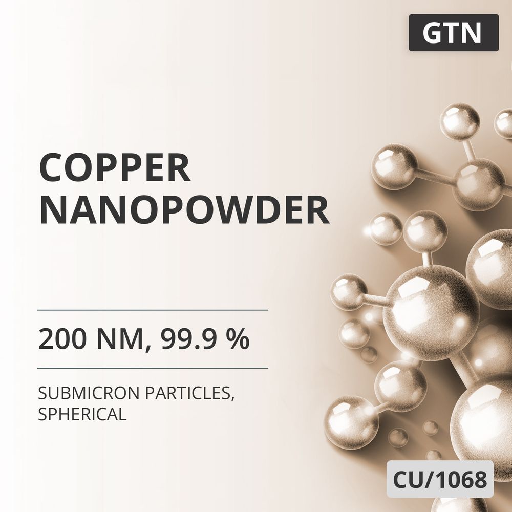 Copper Nanopowder, 200 nm, 99.9 %, Spherical (CU/1068)