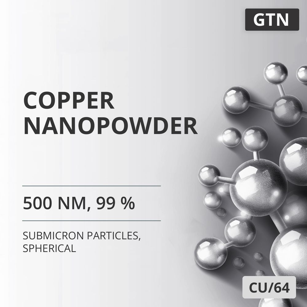 Copper Nanopowder, 500 nm, 99 %, Spherical (CU/64)