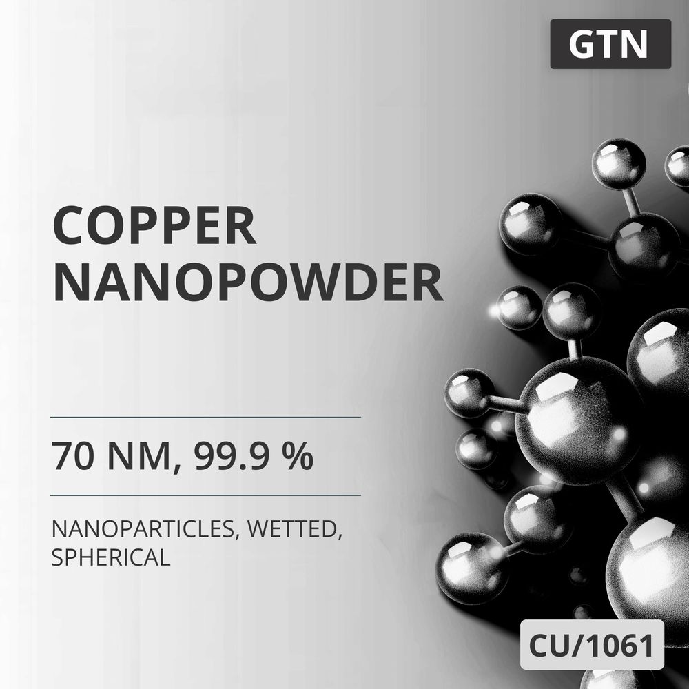Copper Nanopowder, 70 nm, 99.9 %, Wetted, Spherical (CU/1061)