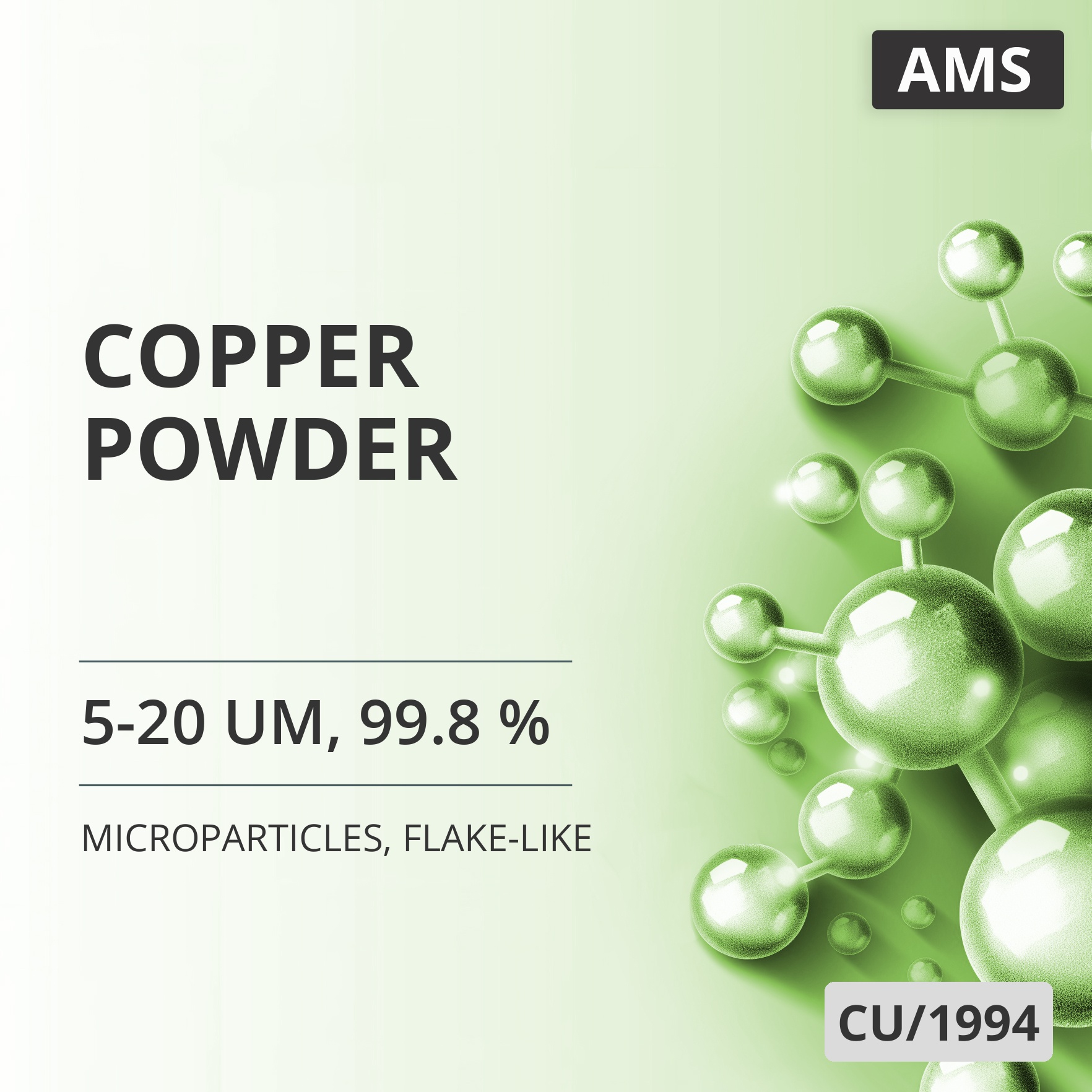 Copper Powder, 5-20 um, 99.8 %, Flake-Like (CU/1994)