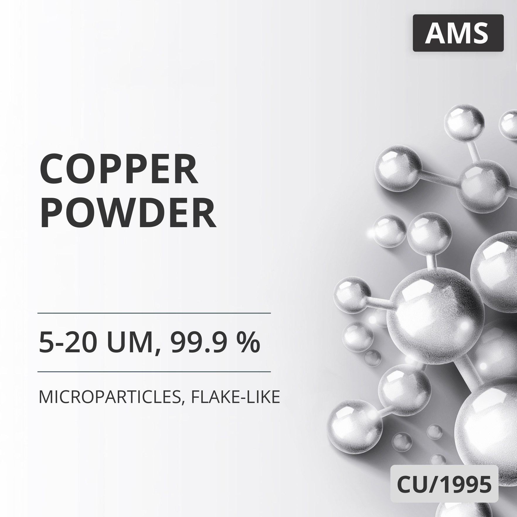 Copper Powder, 5-20 um, 99.9 %, Flake-Like (CU/1995)
