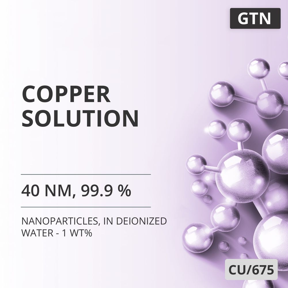 Copper Solution, 40 nm, 99.9 %, in Deionized Water - 1 wt% (CU/675)