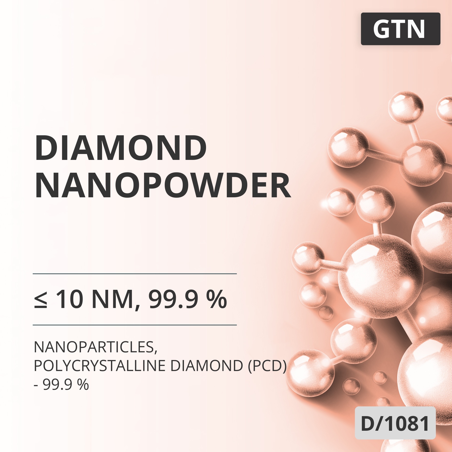 Diamond Nanopowder, ≤ 10 nm, 99.9 %, Polycrystalline Diamond (PCD) - 99.9 % (D/1081)