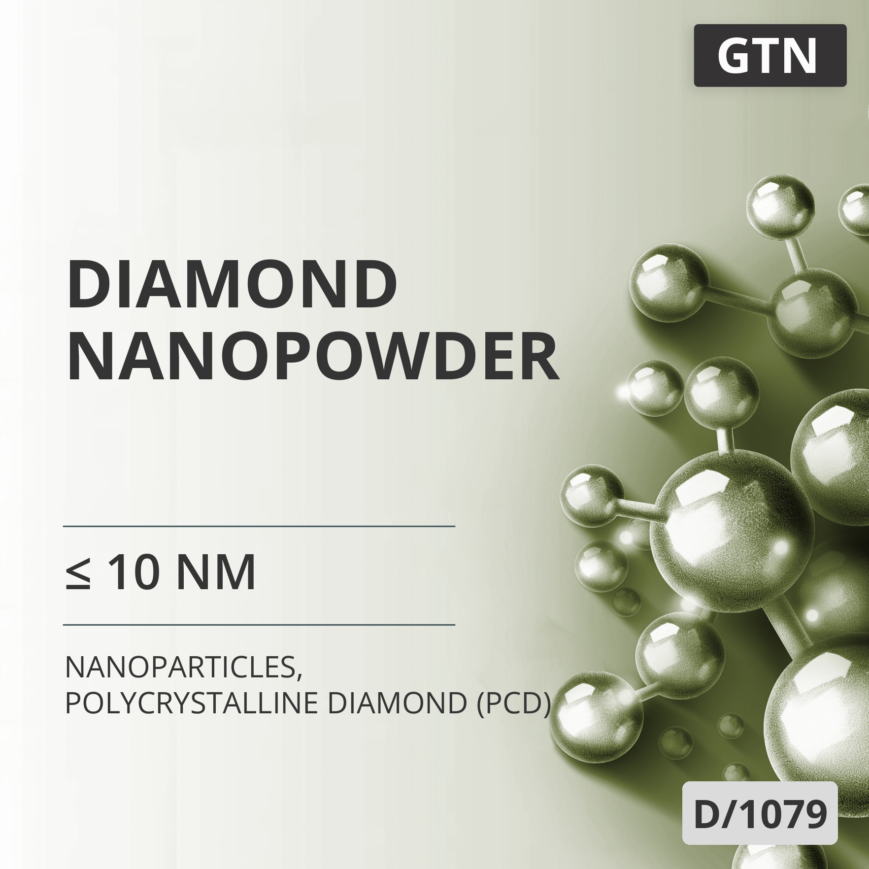 Diamond Nanopowder, ≤ 10 nm, Polycrystalline Diamond (PCD) (D/1079)