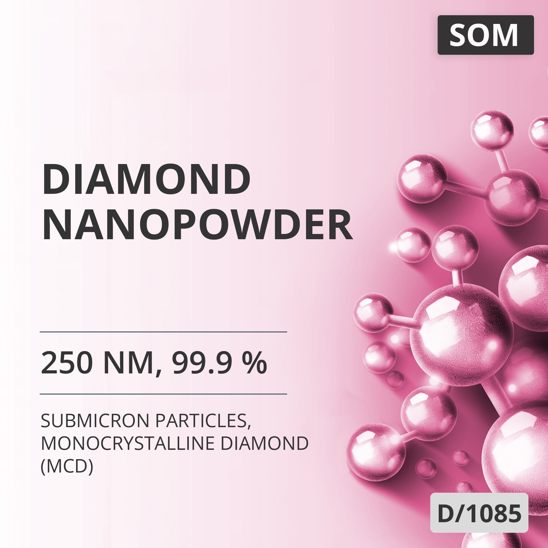 Diamond Nanopowder, 250 nm, 99.9 %, Monocrystalline Diamond (MCD) (D/1085)