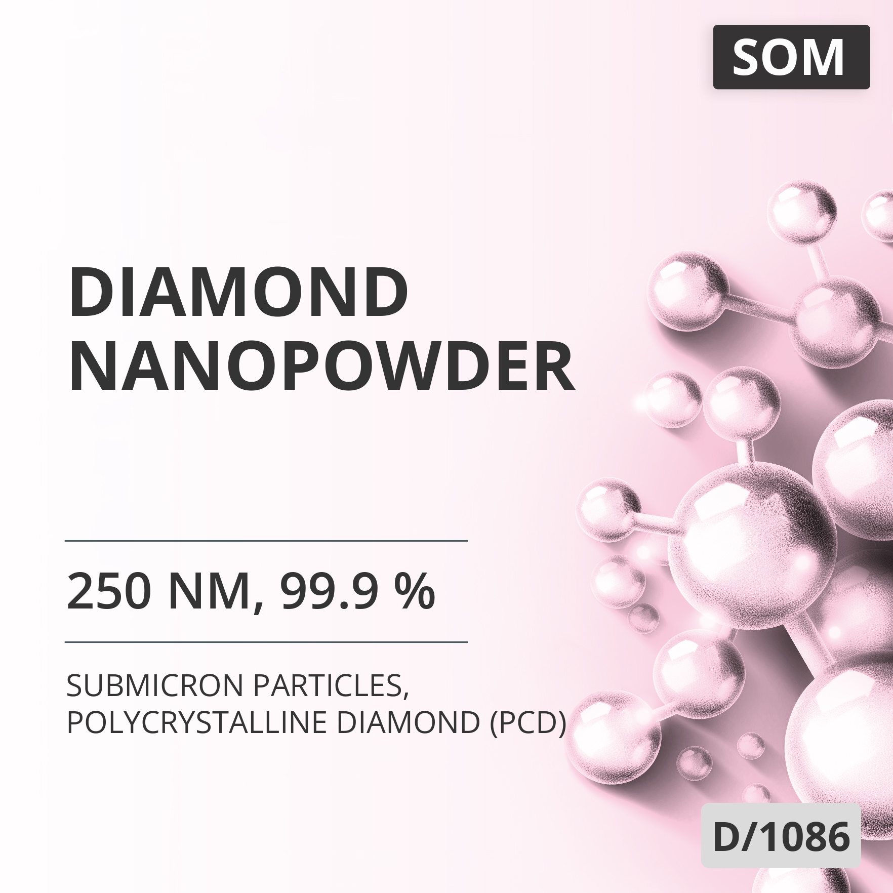 Diamond Nanopowder, 250 nm, 99.9 %, Polycrystalline Diamond (PCD) (D/1086)