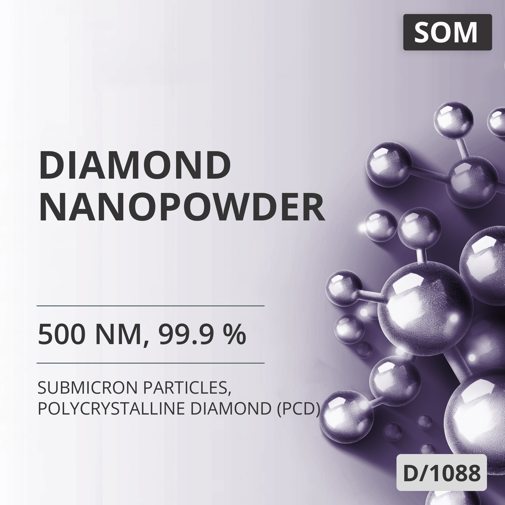 Diamond Nanopowder, 500 nm, 99.9 %, Polycrystalline Diamond (PCD) (D/1088)