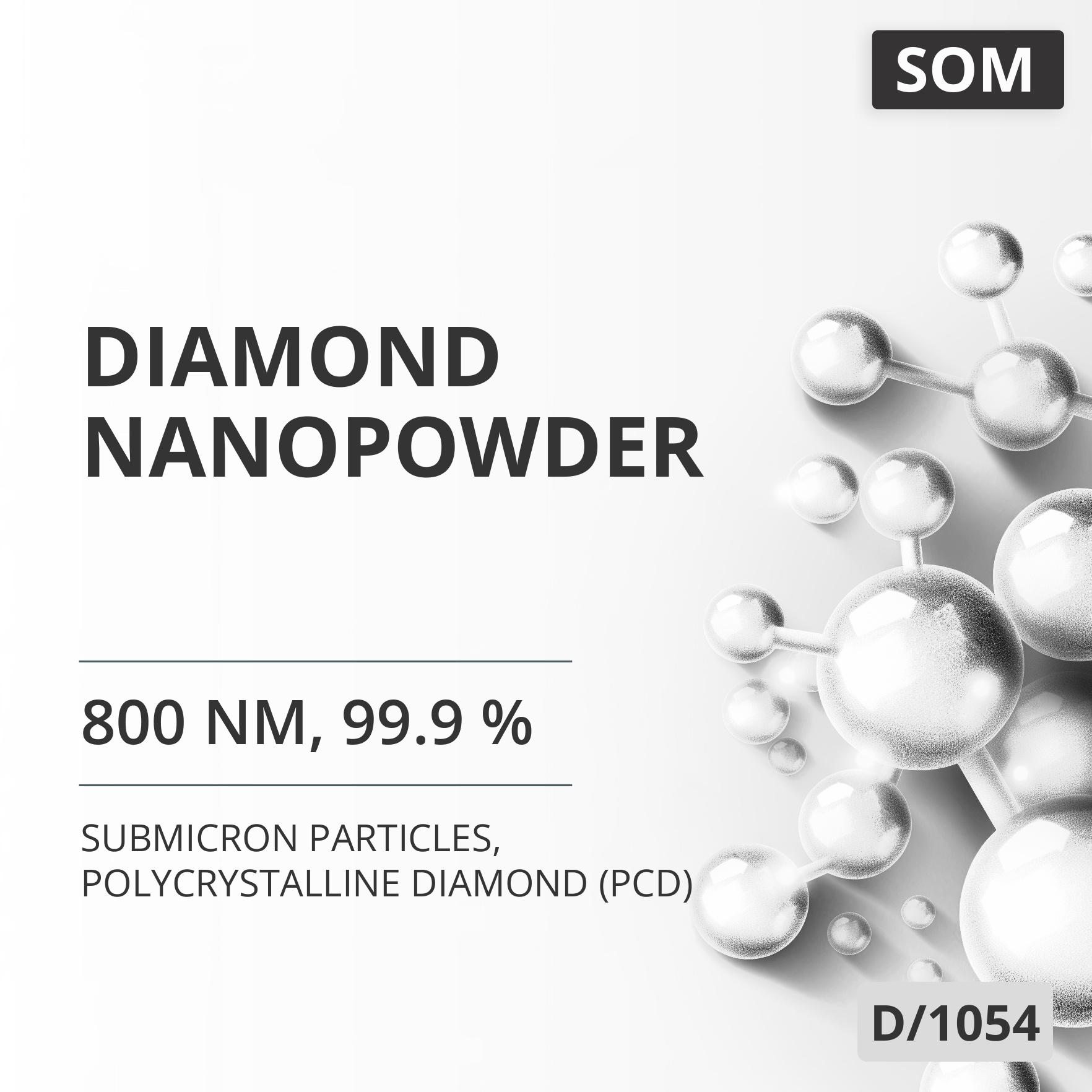 Diamond Nanopowder, 800 nm, 99.9 %, Polycrystalline Diamond (PCD) (D/1054)