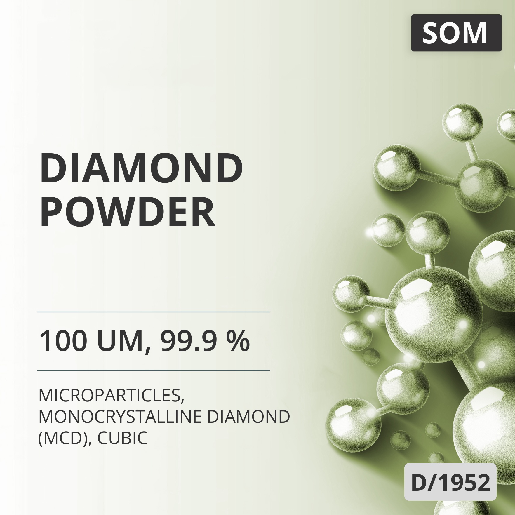 Diamond Powder, 100 um, 99.9 %, Monocrystalline Diamond (MCD), Cubic (D/1952)