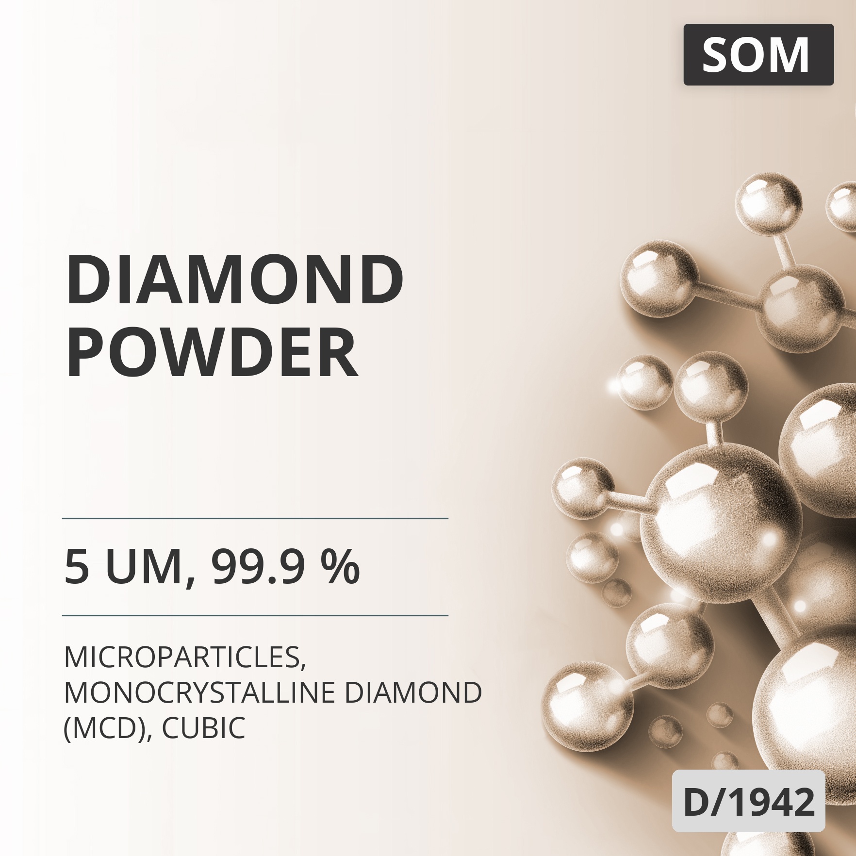 Diamond Powder, 5 um, 99.9 %, Monocrystalline Diamond (MCD), Cubic (D/1942)