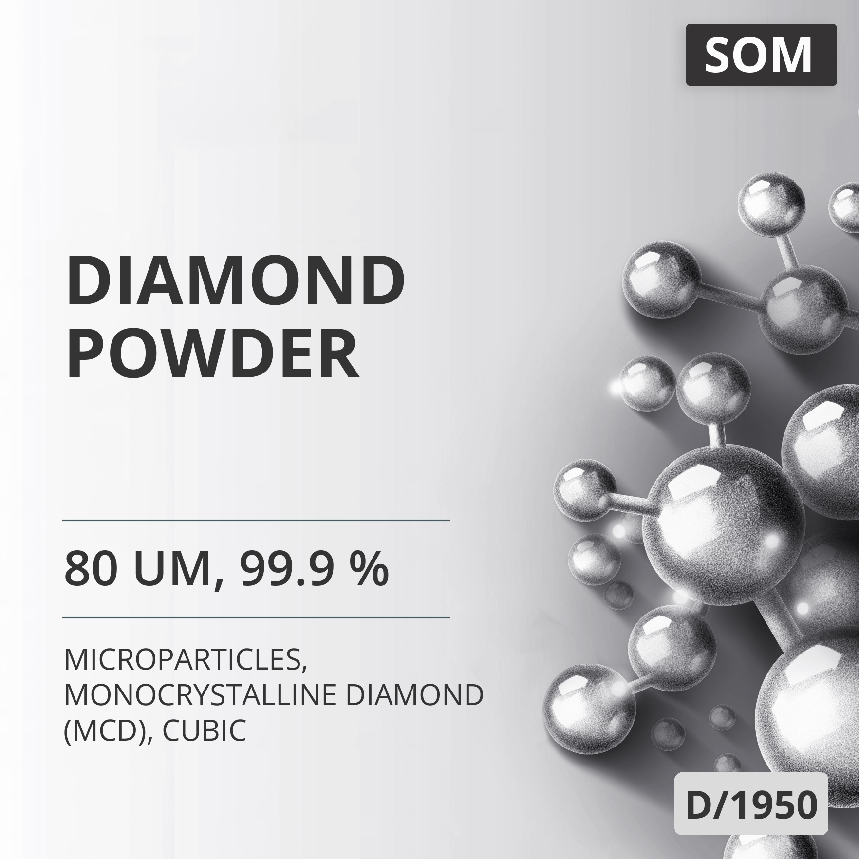 Diamond Powder, 80 um, 99.9 %, Monocrystalline Diamond (MCD), Cubic (D/1950)