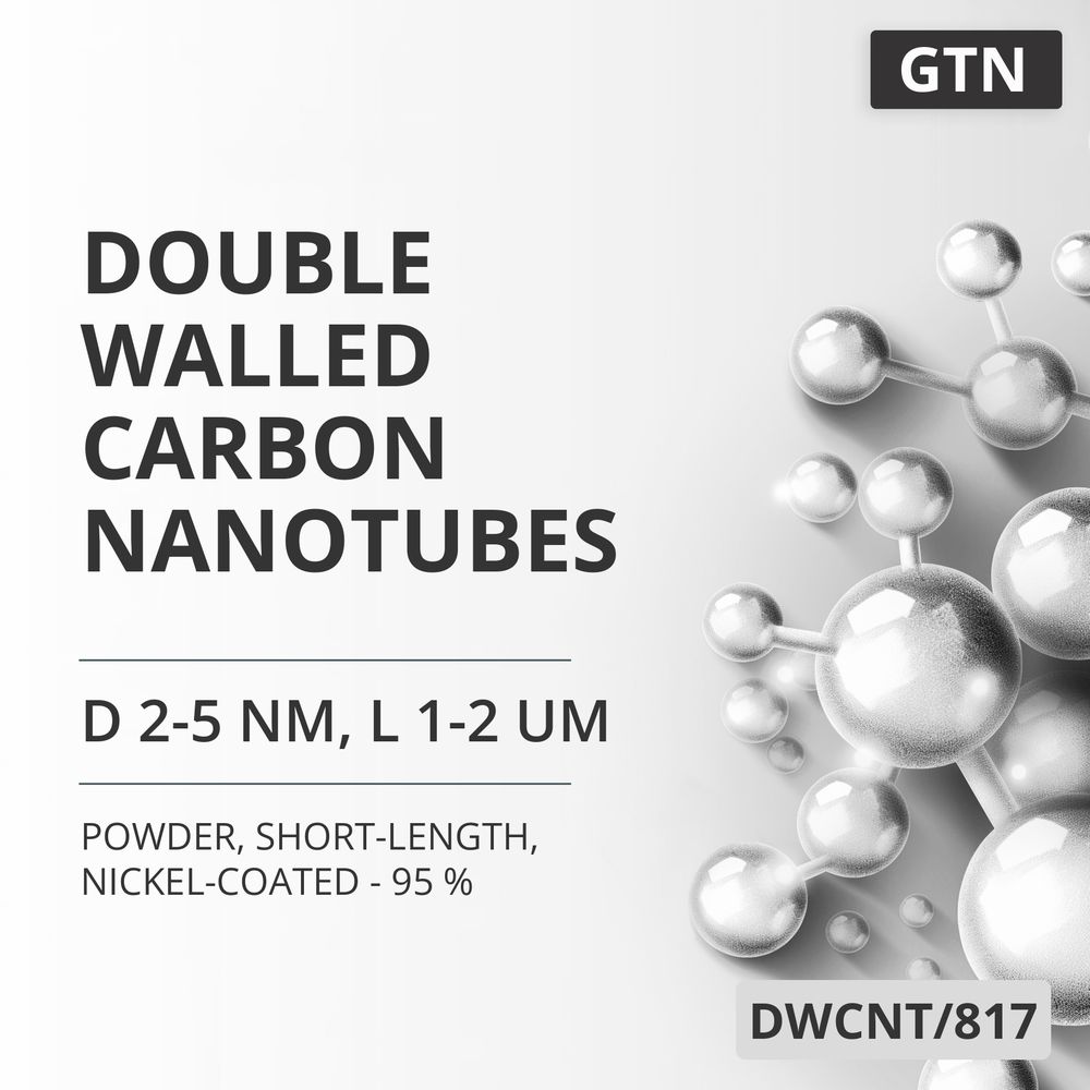 Double-Walled Carbon Nanotubes, D 2-5 nm, L 1-2 um, 95 %, Short-Length, Nickel-Coated - 95 % (DWCNT/817)