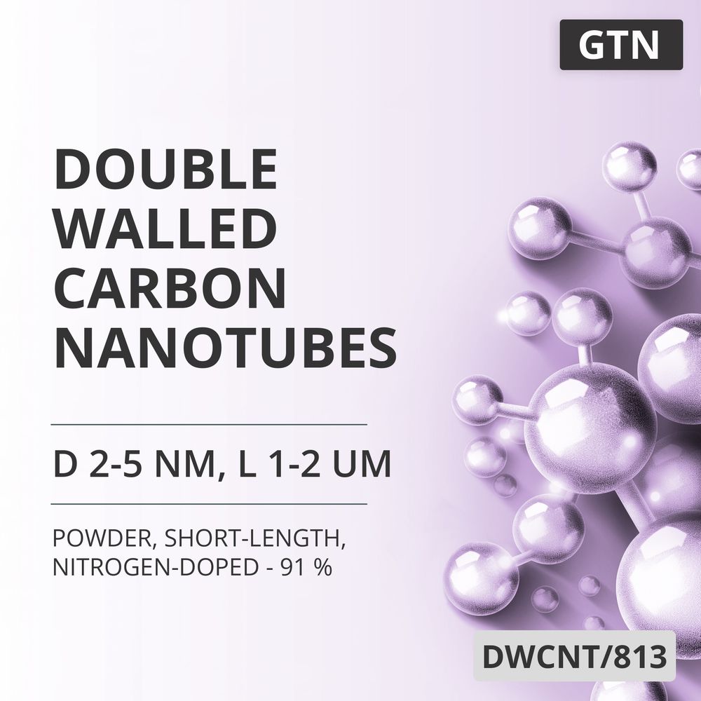 Double-Walled Carbon Nanotubes, D 2-5 nm, L 1-2 um, 91 %, Short-Length, Nitrogen-Doped - 91 % (DWCNT/813)
