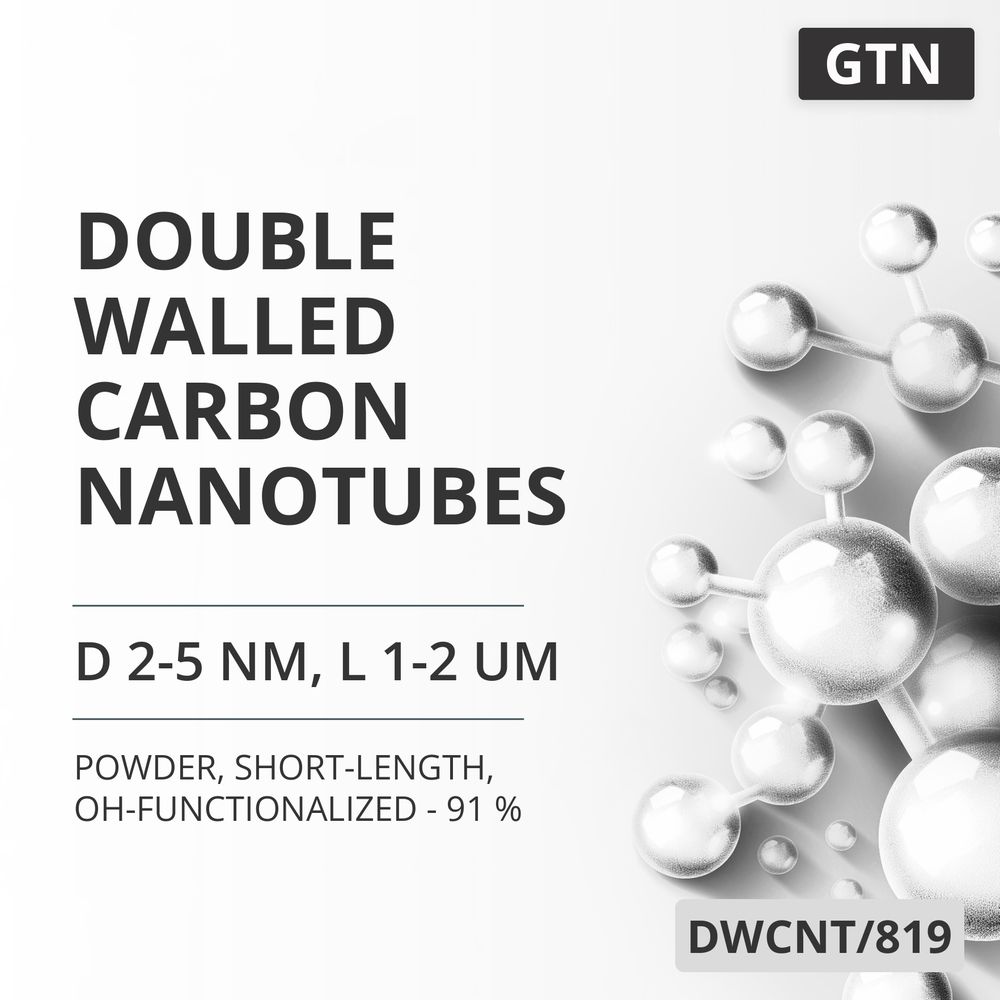 Double-Walled Carbon Nanotubes, D 2-5 nm, L 1-2 um, 91 %, Short-Length, OH-Functionalized - 91 % (DWCNT/819)