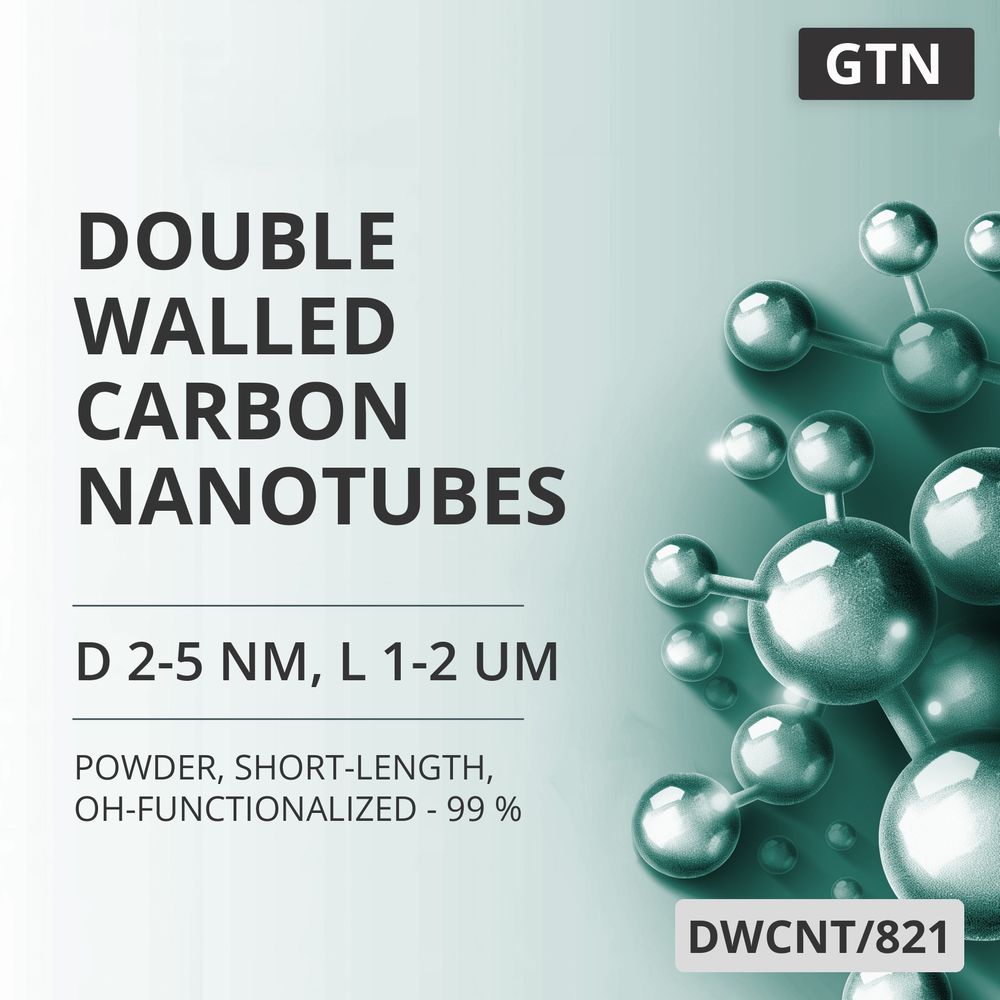Double-Walled Carbon Nanotubes, D 2-5 nm, L 1-2 um, 99 %, Short-Length, OH-Functionalized - 99 % (DWCNT/821)