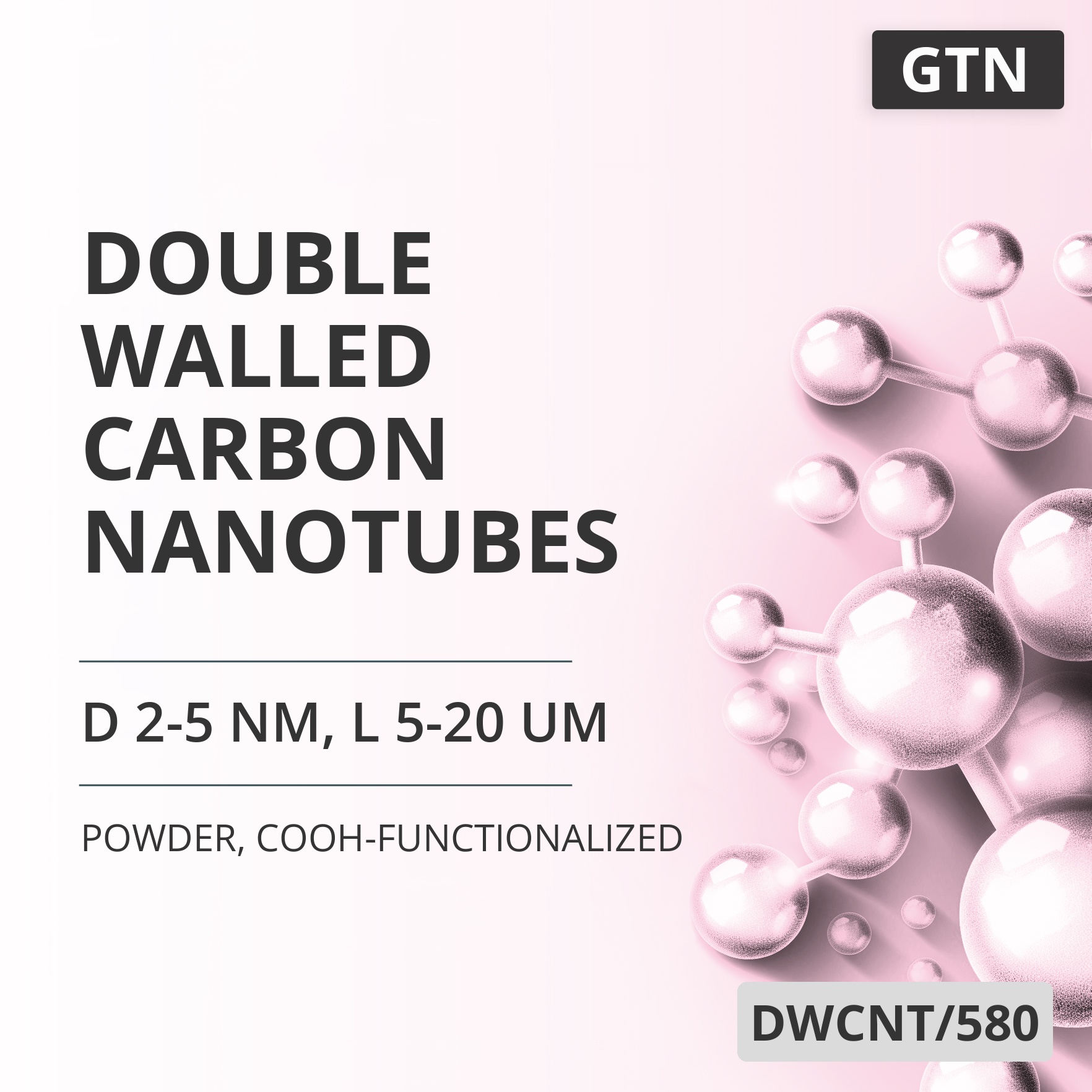 Double-Walled Carbon Nanotubes, D 2-5 nm, L 5-20 um, COOH-Functionalized (DWCNT/580)