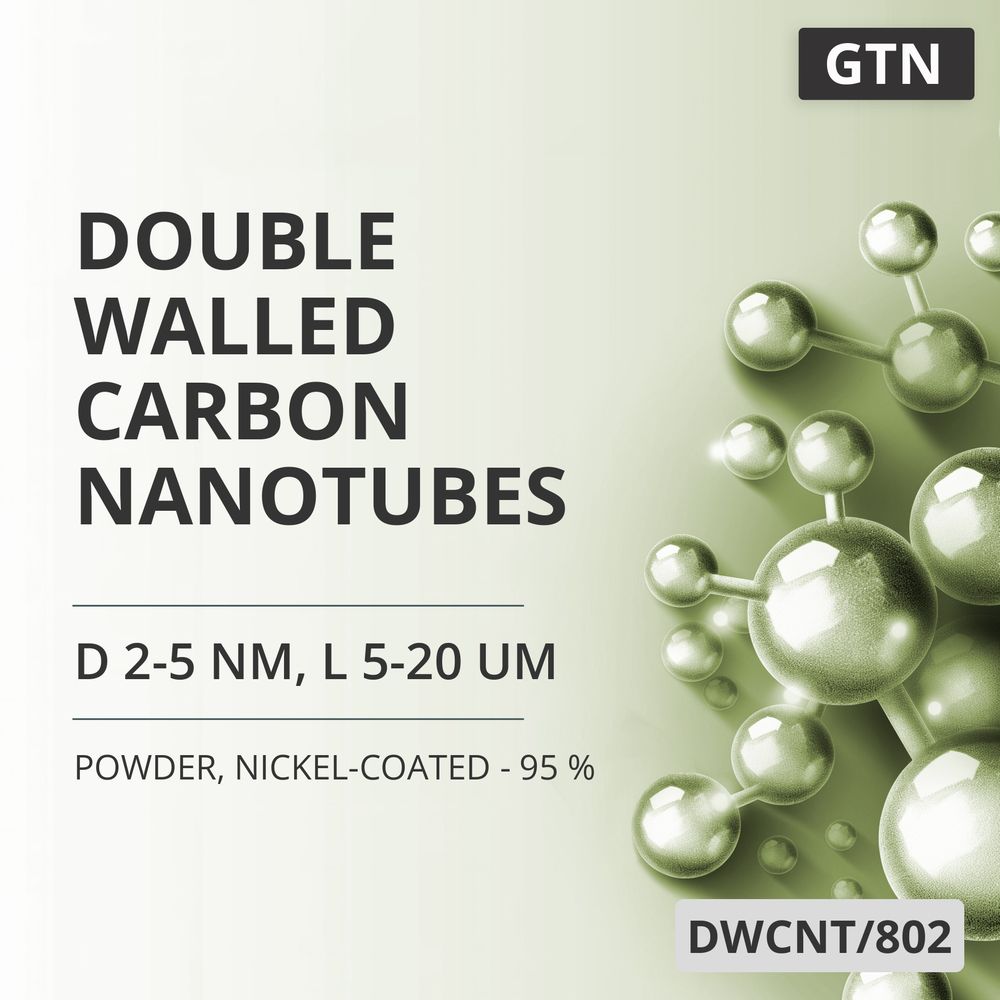 Double-Walled Carbon Nanotubes, D 2-5 nm, L 5-20 um, 95 %, Nickel-Coated - 95 % (DWCNT/802)