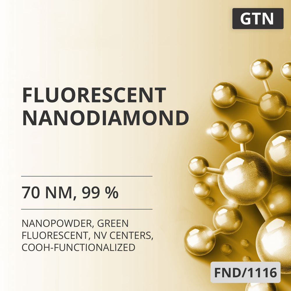 Fluorescent Nanodiamond, 70 nm, 99 %, Green Fluorescent, NV Centers, COOH-Functionalized (FND/1116)