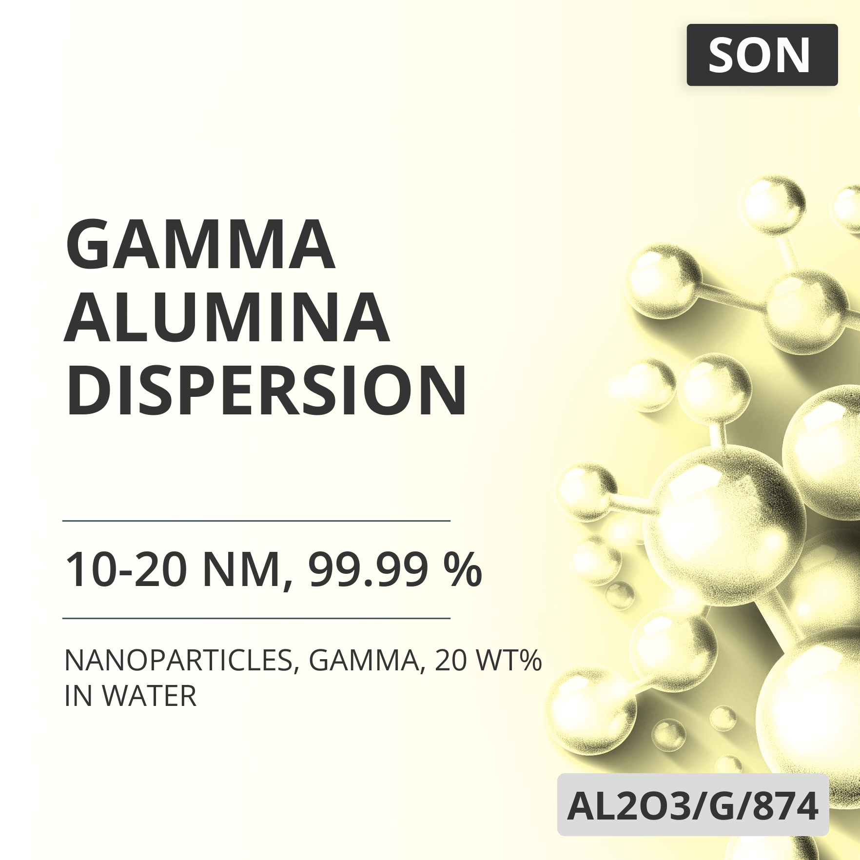 Gamma Alumina Dispersion, 10-20 nm, 99.99 %, Gamma, 20 wt% in Water (AL2O3/G/874)