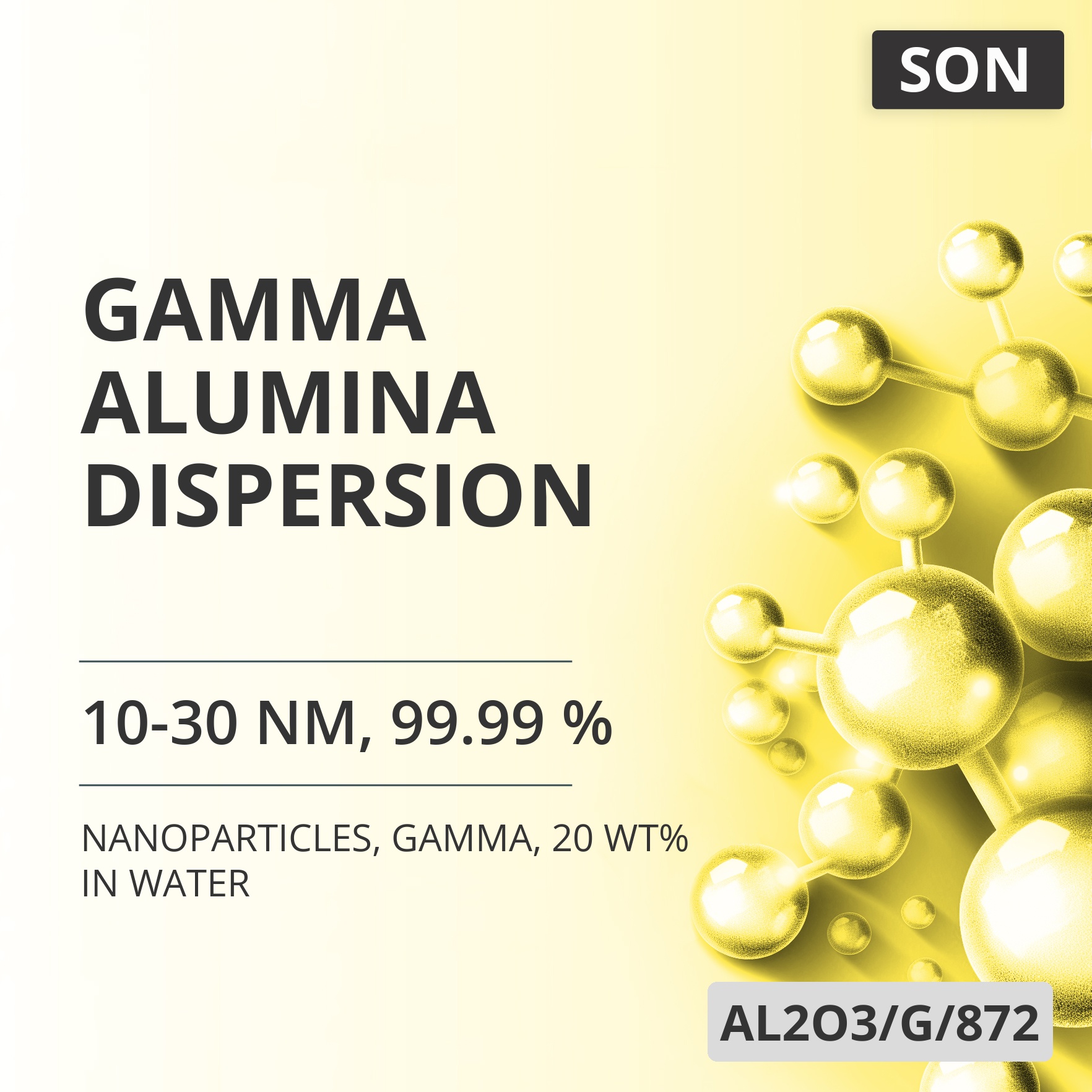 Gamma Alumina Dispersion, 10-30 nm, 99.99 %, Gamma, 20 wt% in Water (AL2O3/G/872)