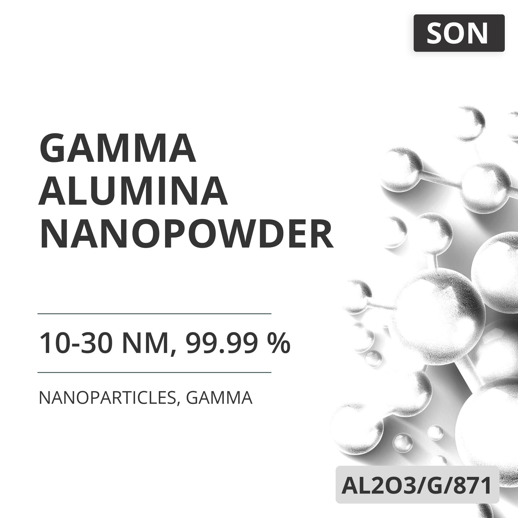 Gamma Alumina Nanopowder, 10-30 nm, 99.99 %, Gamma (AL2O3/G/871)