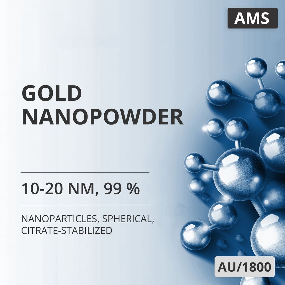 Gold Nanopowder, 10-20 nm, 99 %, Spherical, Citrate-Stabilized (AU/1800)