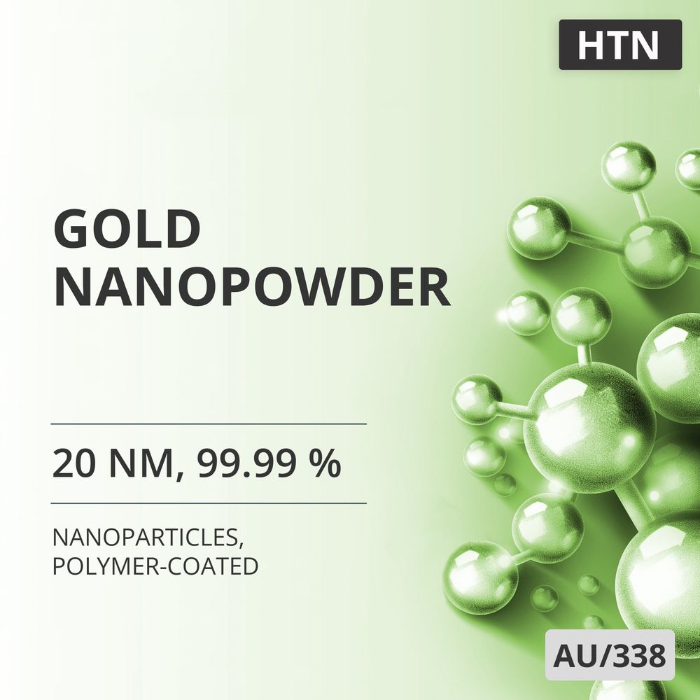 Gold Nanopowder, 20 nm, 99.99 %, Polymer-Coated (AU/338)