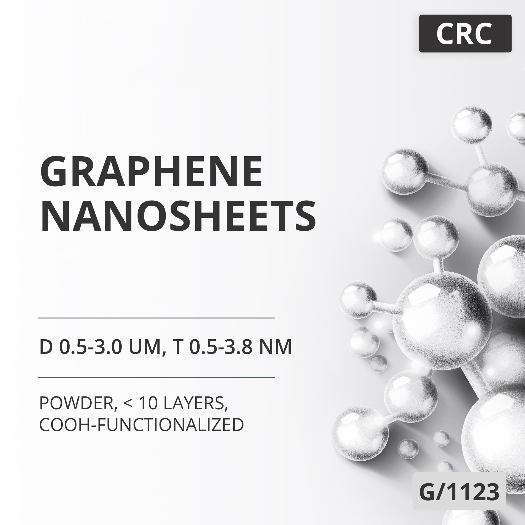Graphene Nanosheets, D 0.5-3.0 um, T 0.5-3.8 nm, 98 %, < 10 Layers, COOH-Functionalized (G/1123)