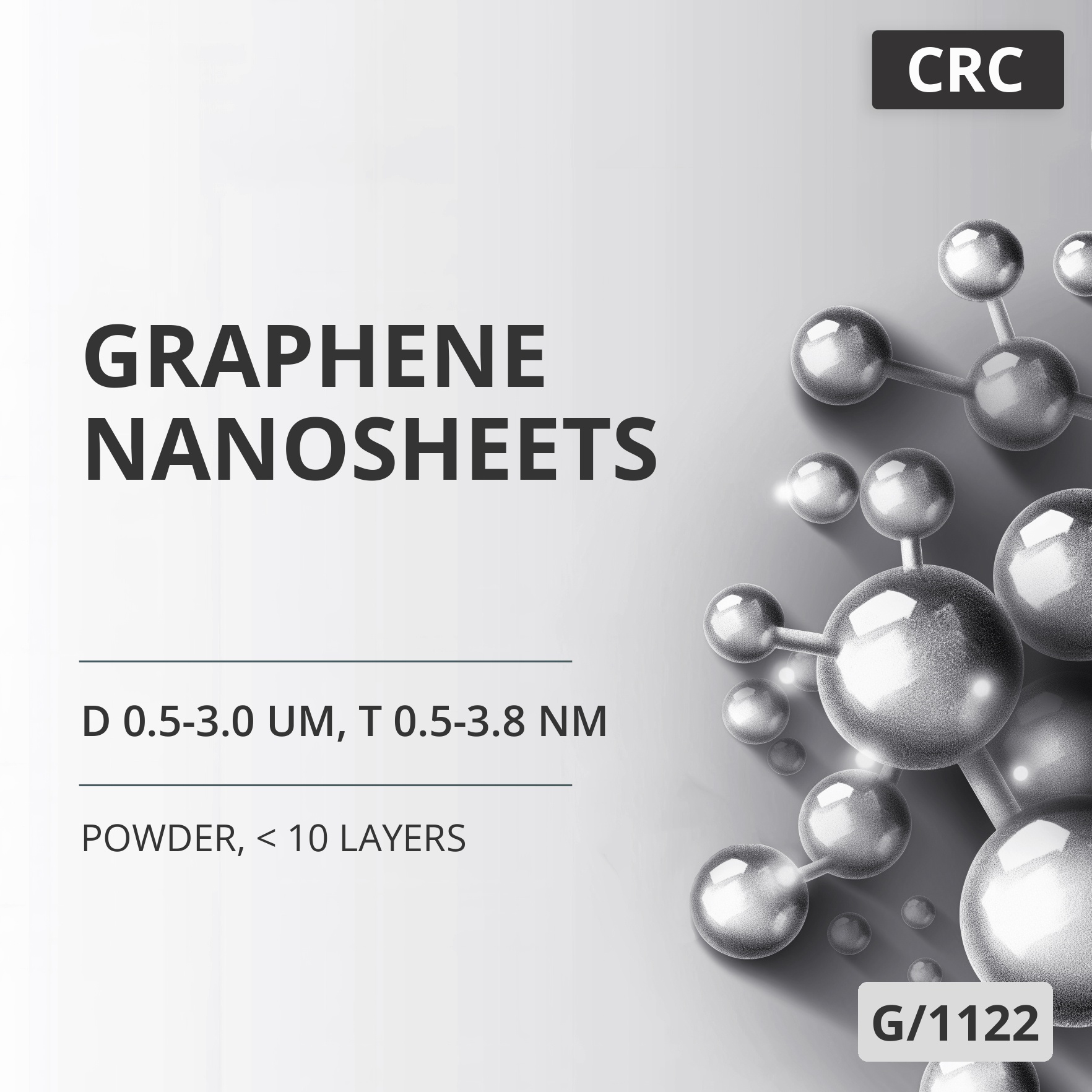 Graphene Nanosheets, D 0.5-3.0 um, T 0.5-3.8 nm, 98 %, < 10 Layers (G/1122)