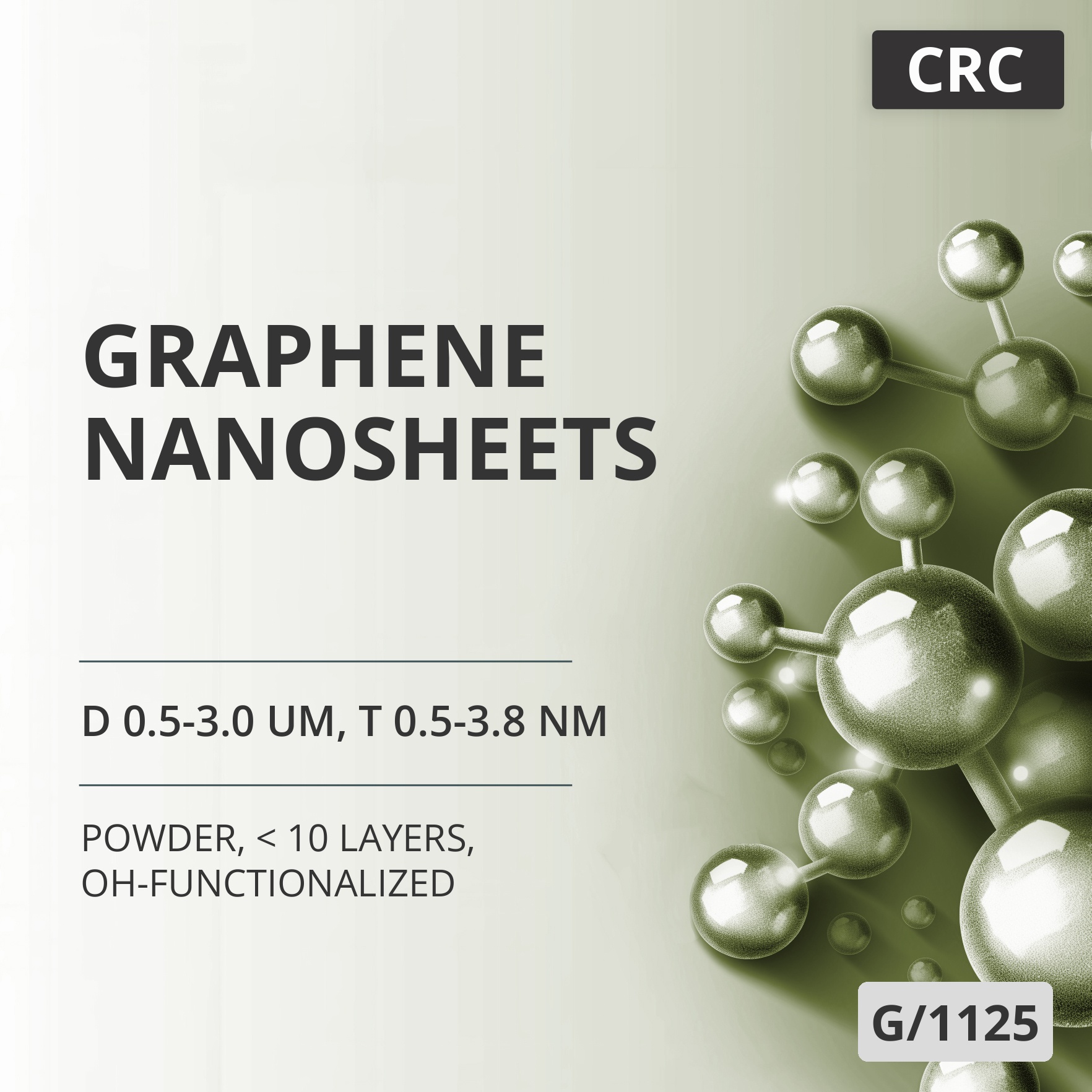 Graphene Nanosheets, D 0.5-3.0 um, T 0.5-3.8 nm, 98 %, < 10 Layers, OH-Functionalized (G/1125)